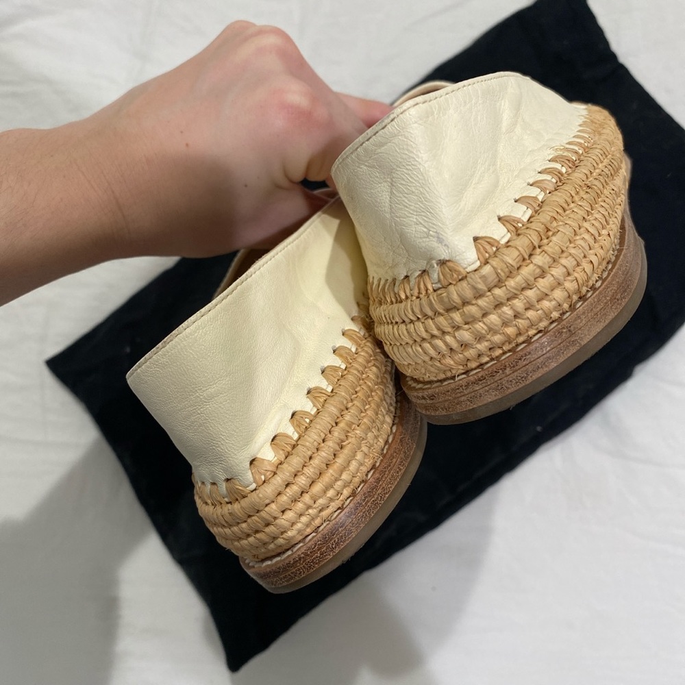 Chanel 18C lambskin leather CC woven raffia espadrilles - Picture 7 of 9